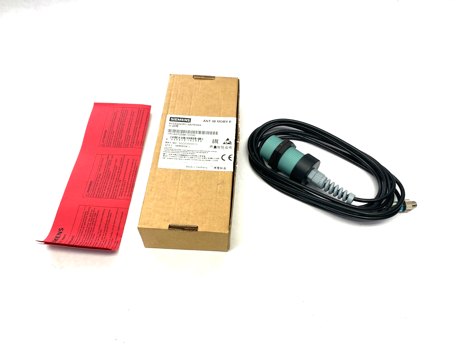 Siemens 6GT2398-1CD00 SIMATIC Accessory Antenna ANT 30 MOBY E 3m Cable - Maverick Industrial Sales