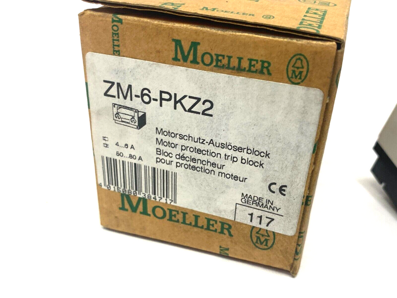 Moeller ZM-6-PKZ2 Adjustable Motor Protection Trip Block 4-6A, 50-80A - Maverick Industrial Sales