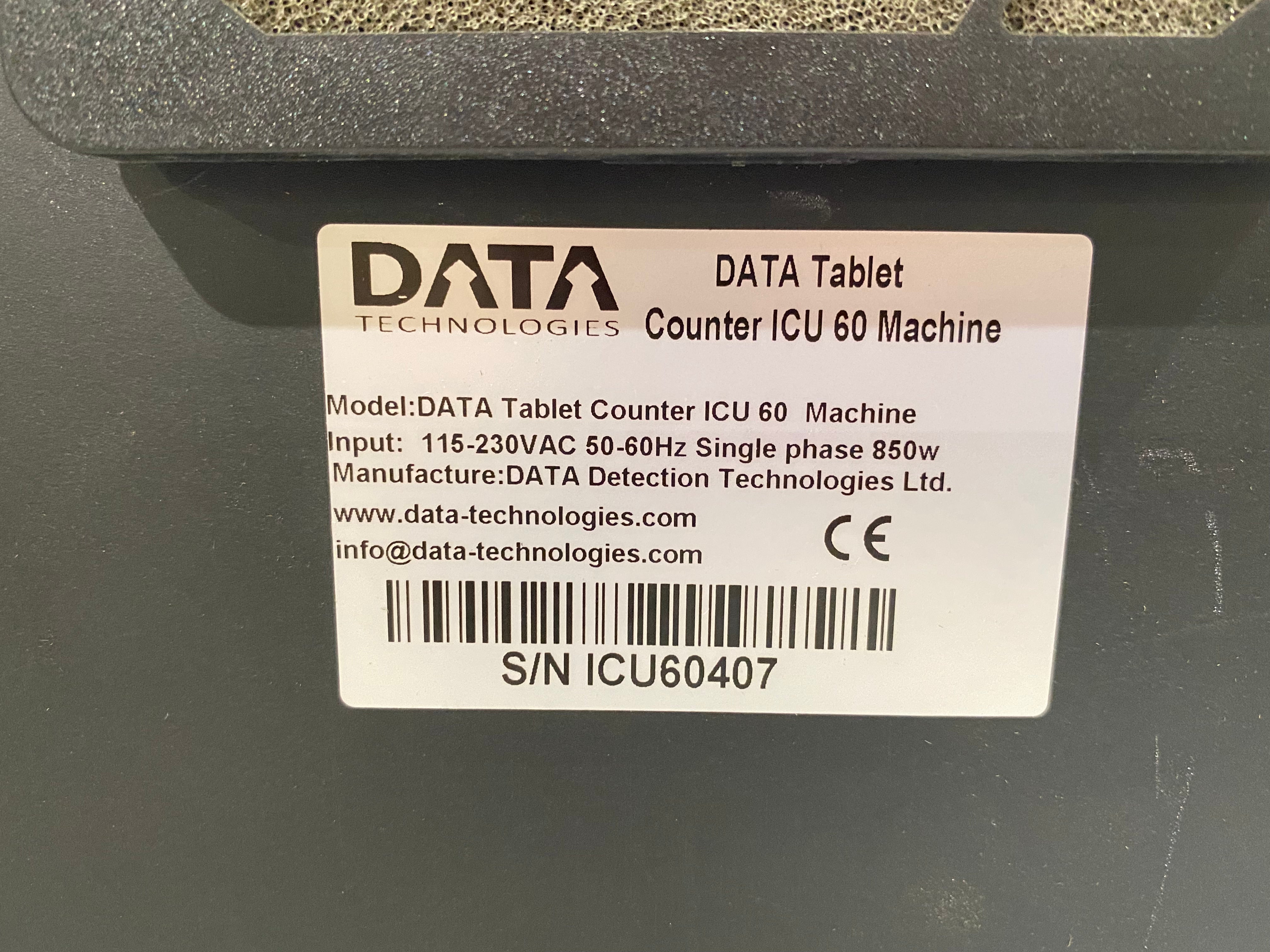 DATA ICU 60 Tablet Counter Machine 115-230VAC Single Phase 850W