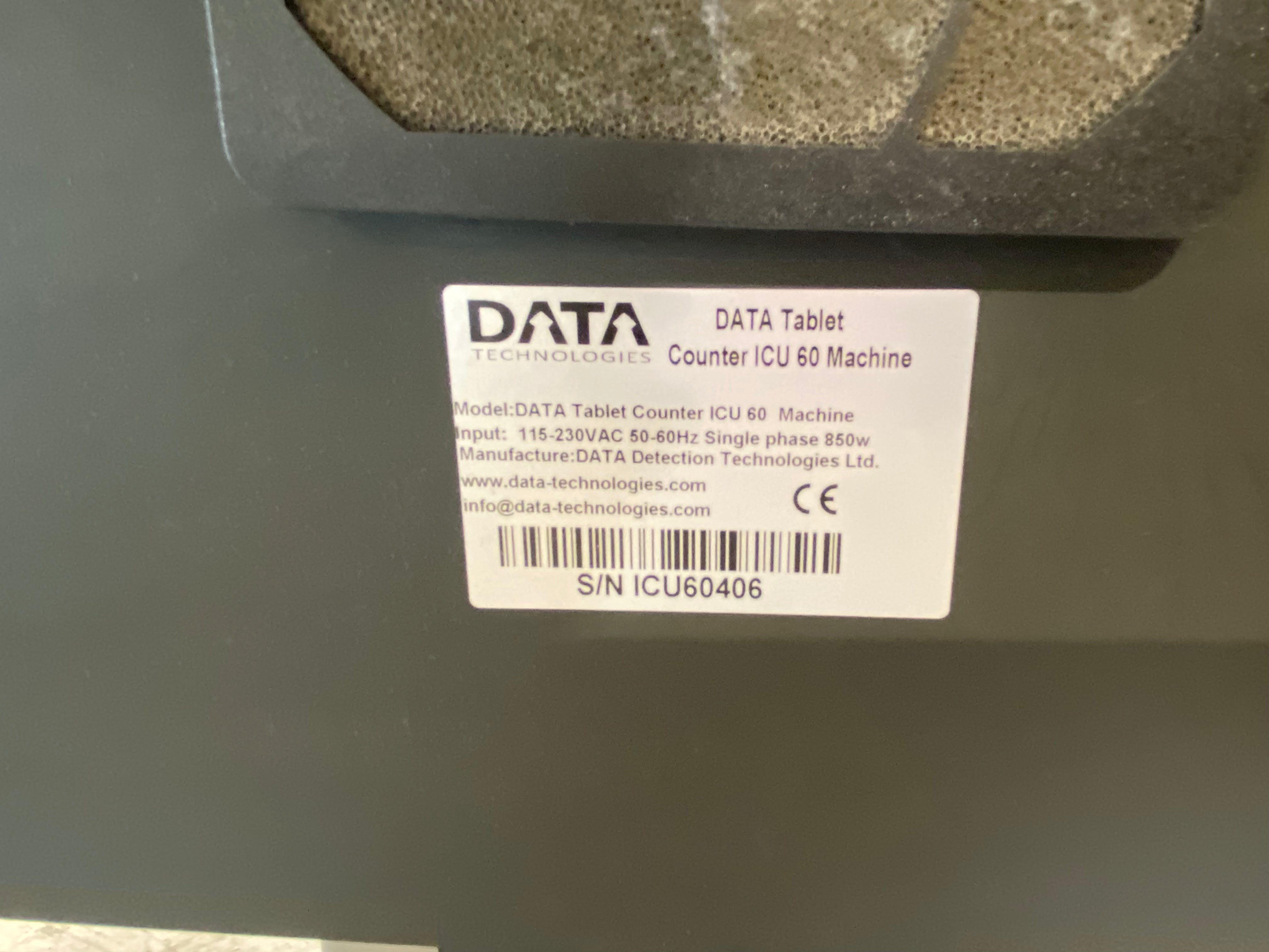 DATA ICU 60 Tablet Counter Machine System 115-230VAC Single Phase 850W