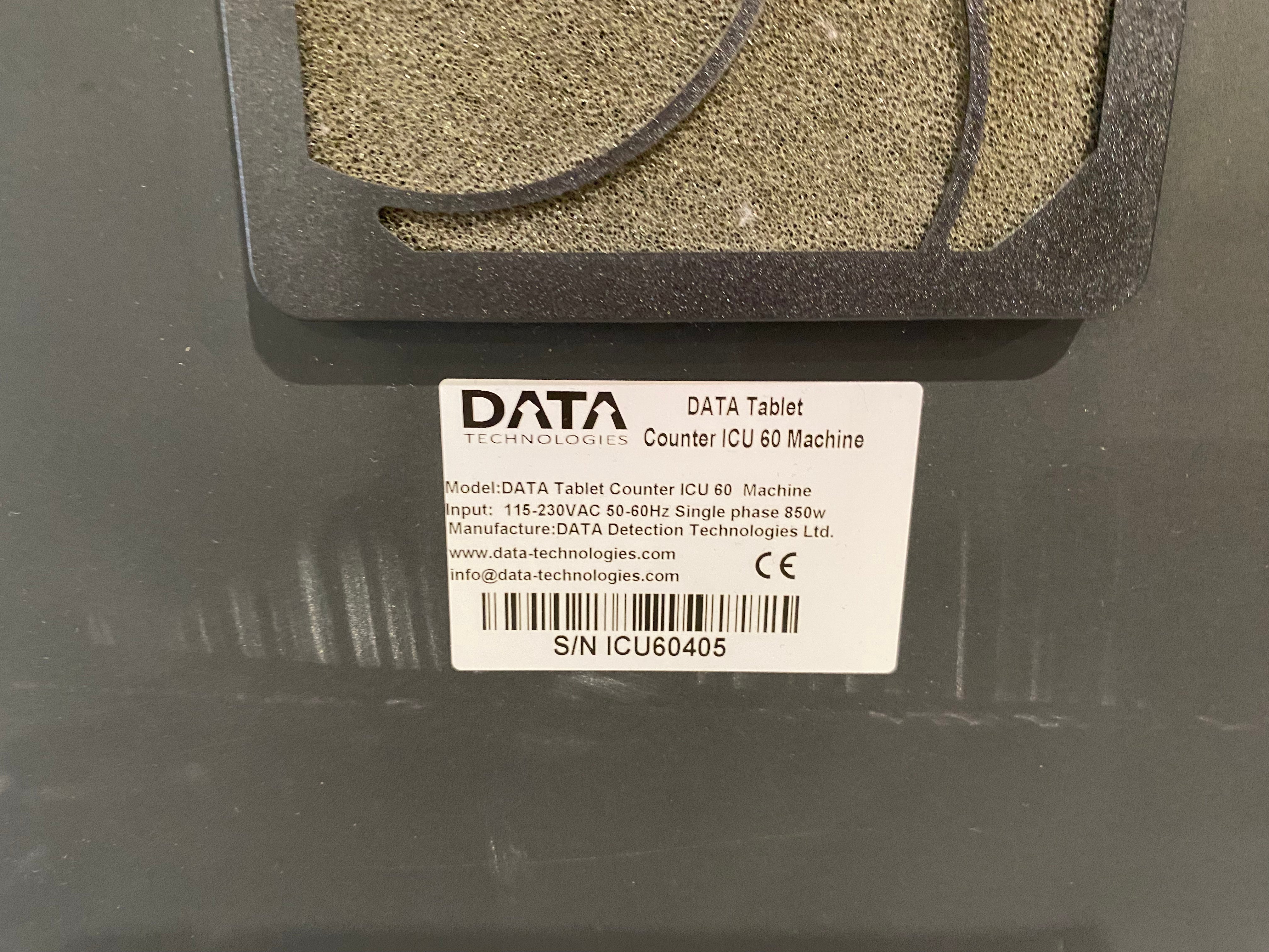 DATA ICU 60 Tablet Counter System 115-230VAC Single Phase 850W
