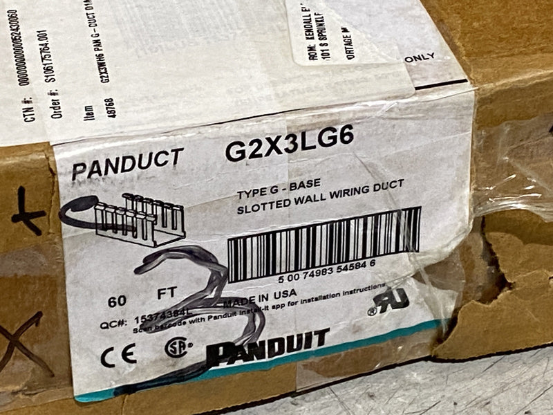 Panduit G2X3LG6 PVC Wide Slot Base Wiring Duct 2" x 3" 54ft White - Maverick Industrial Sales