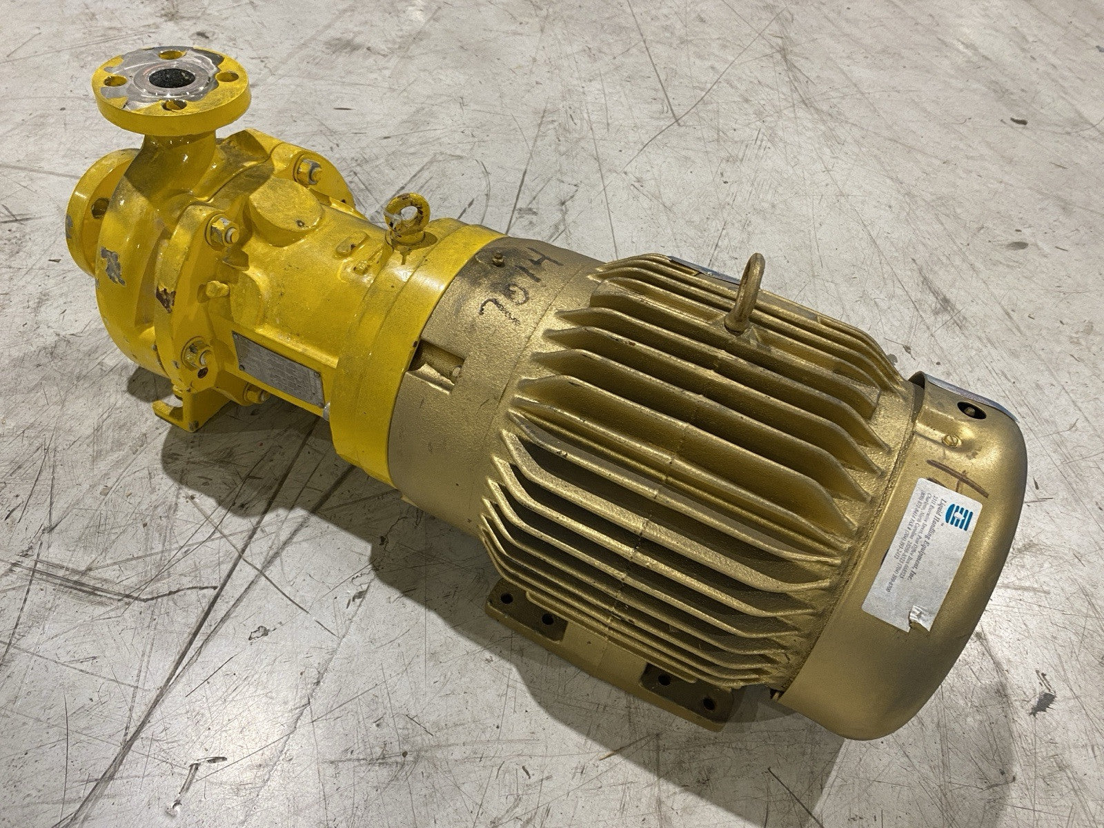 Kontro 1.5X1X6H Pump with Baldor CEM3769T-5 Super E 575V 7.5 HP - Maverick Industrial Sales