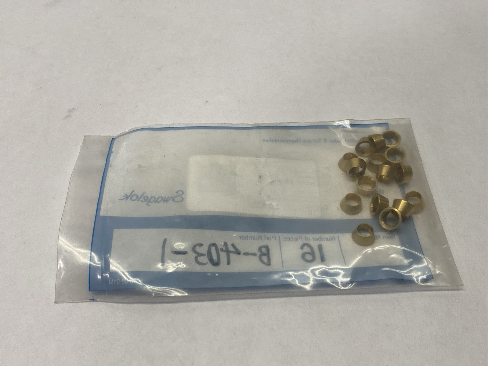 Swagelok B-403-1 Brass Front Ferrule for 1/4" Tube PKG OF 16 - Maverick Industrial Sales