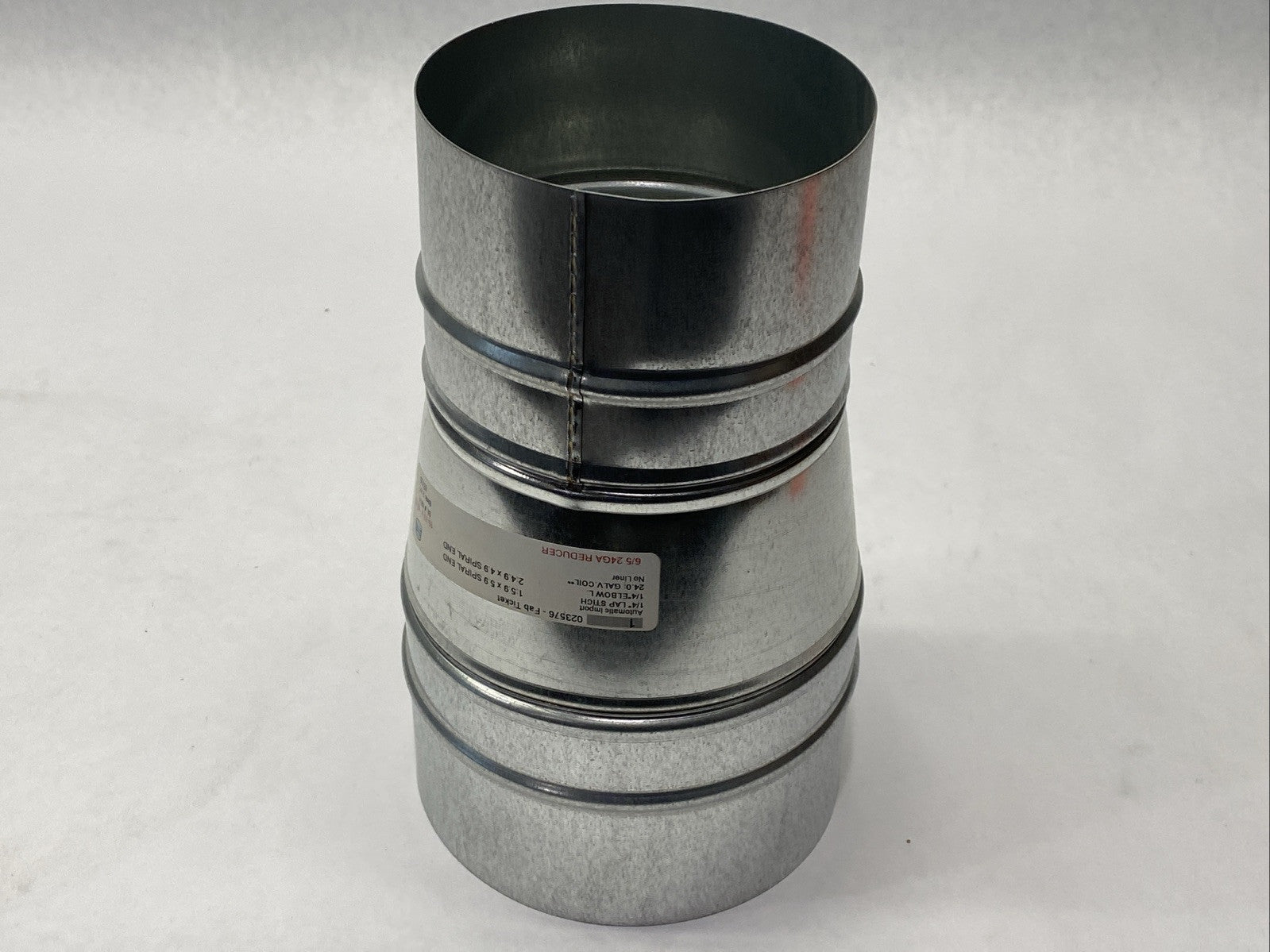 6/5 24GA Galvanized Reducer Spiral End 6" x 5" - Maverick Industrial Sales