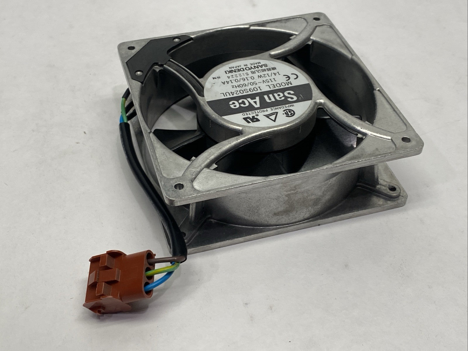 Sanyo Denki 109S024UL Axial Fan 120mm 0.14A 115V - Maverick Industrial Sales