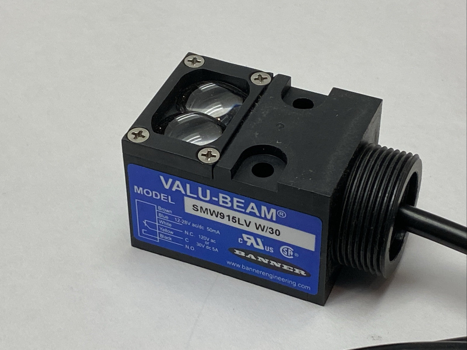 Banner SMW915LV W/30 VALU-BEAM Photoelectric Sensor 30ft 29037 - Maverick Industrial Sales