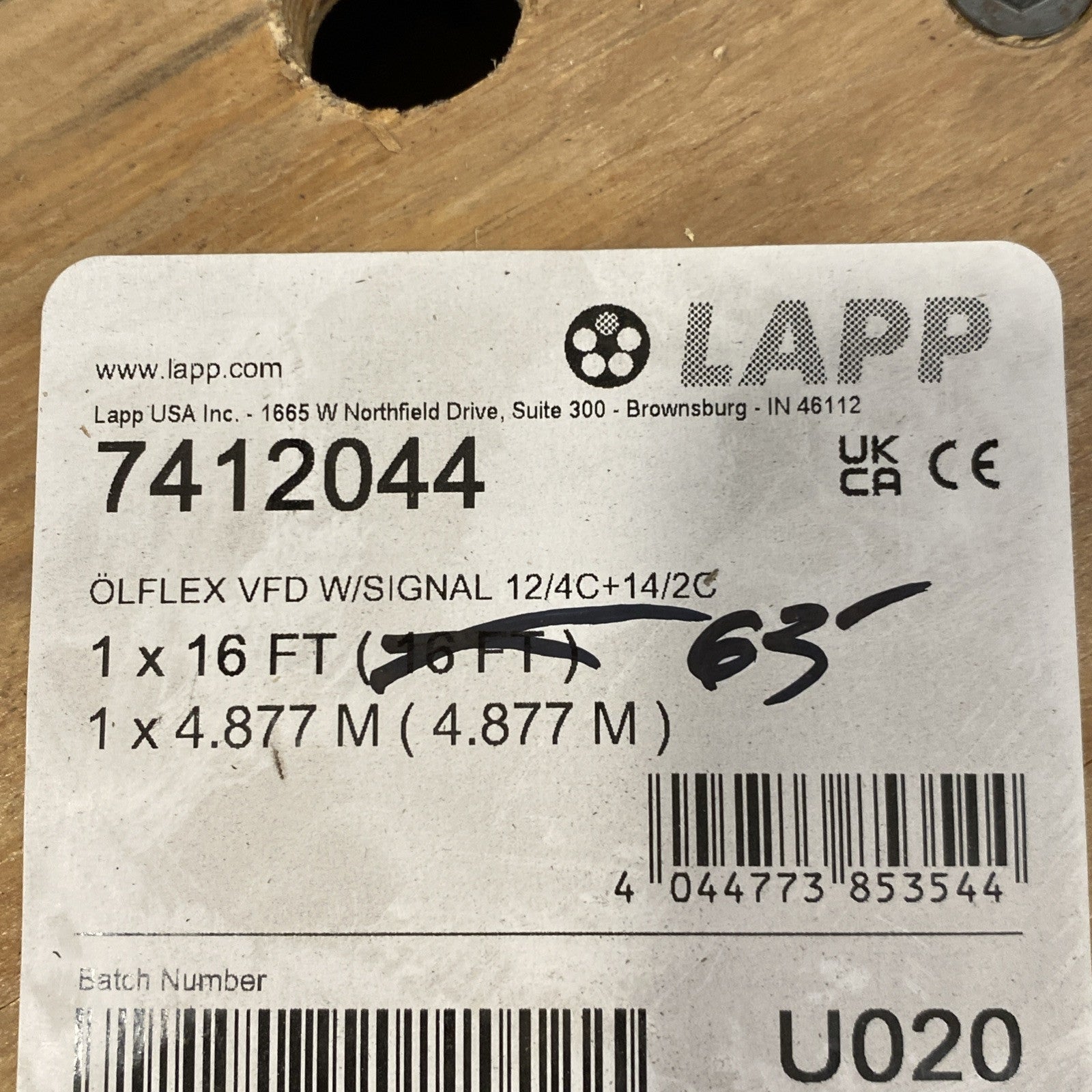 LAPP 7412044 Cable OLFLEX VFD W/SIGNAL 12/4C+14/2C 63-FT 4C 12 AWG Black - Maverick Industrial Sales