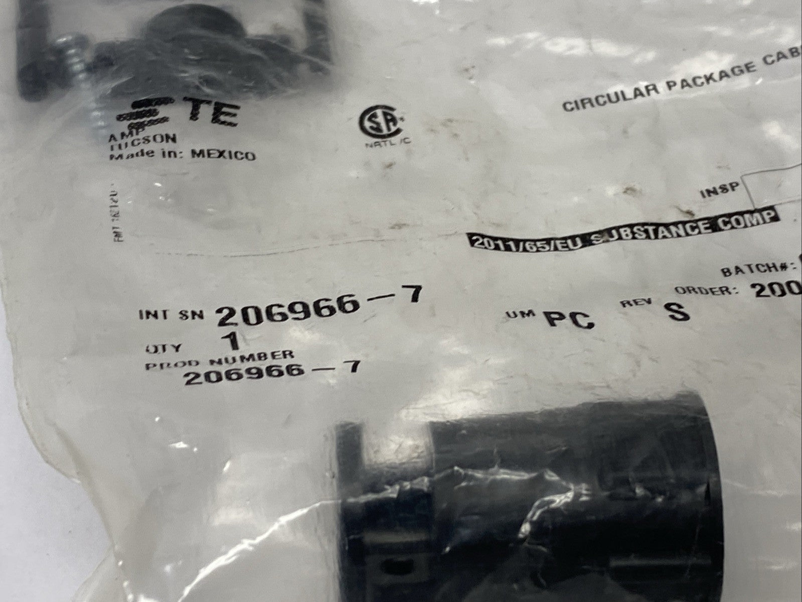 TE Connectivity 206966-7 Cable Shell Clamp Size 13 LOT OF 2 - Maverick Industrial Sales