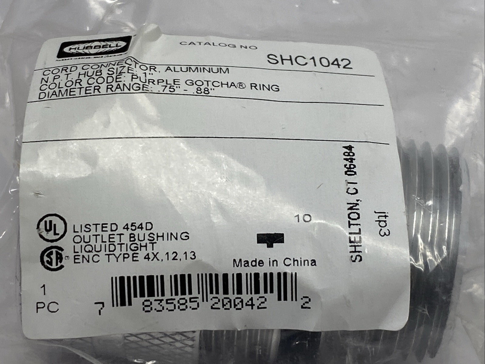 Hubbell SHC1042 Kellems Wire Management Cord Connector Male 1" - Maverick Industrial Sales