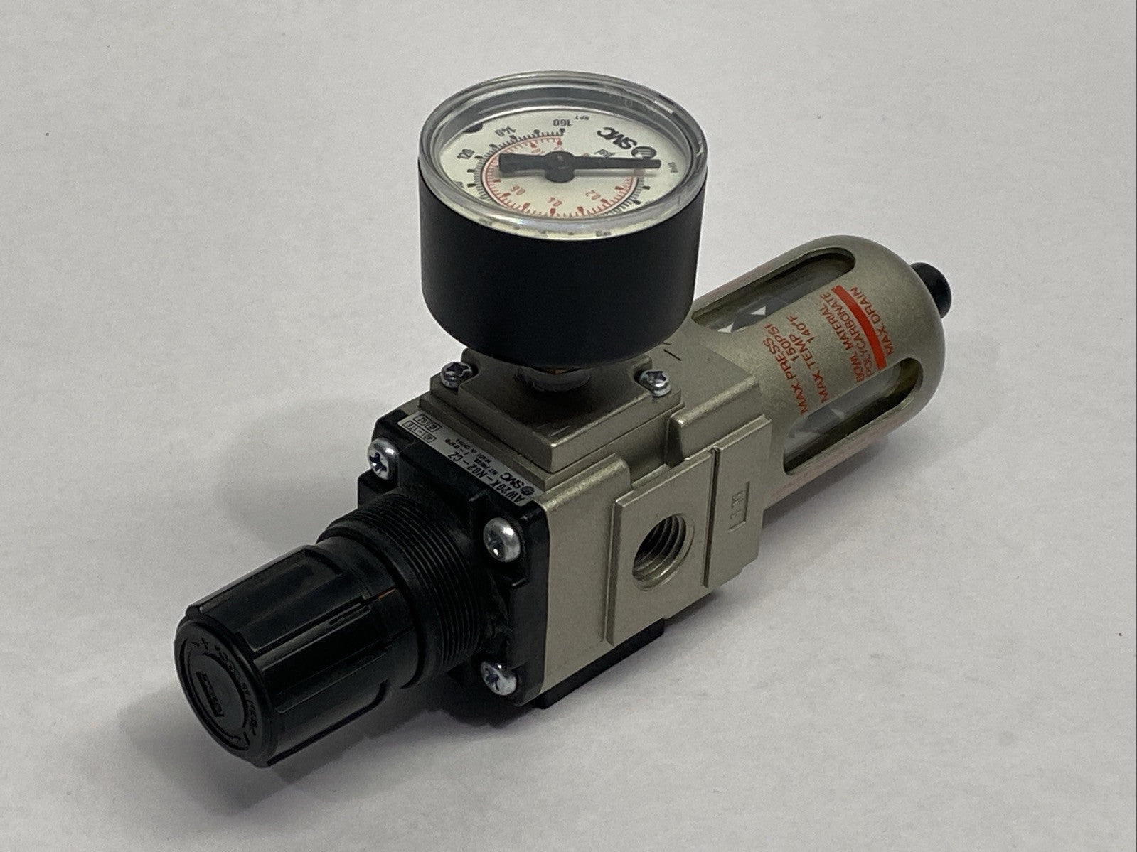 SMC AW20K-N02-CZ Pneumatic Modular Regulator Mist Separator w/ Gauge 1/4" NPT - Maverick Industrial Sales
