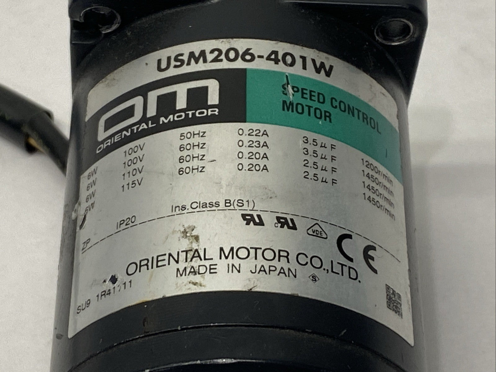 Oriental Motor USM206-401W AC Speed Control Motor 6W 1600RPM - Maverick Industrial Sales