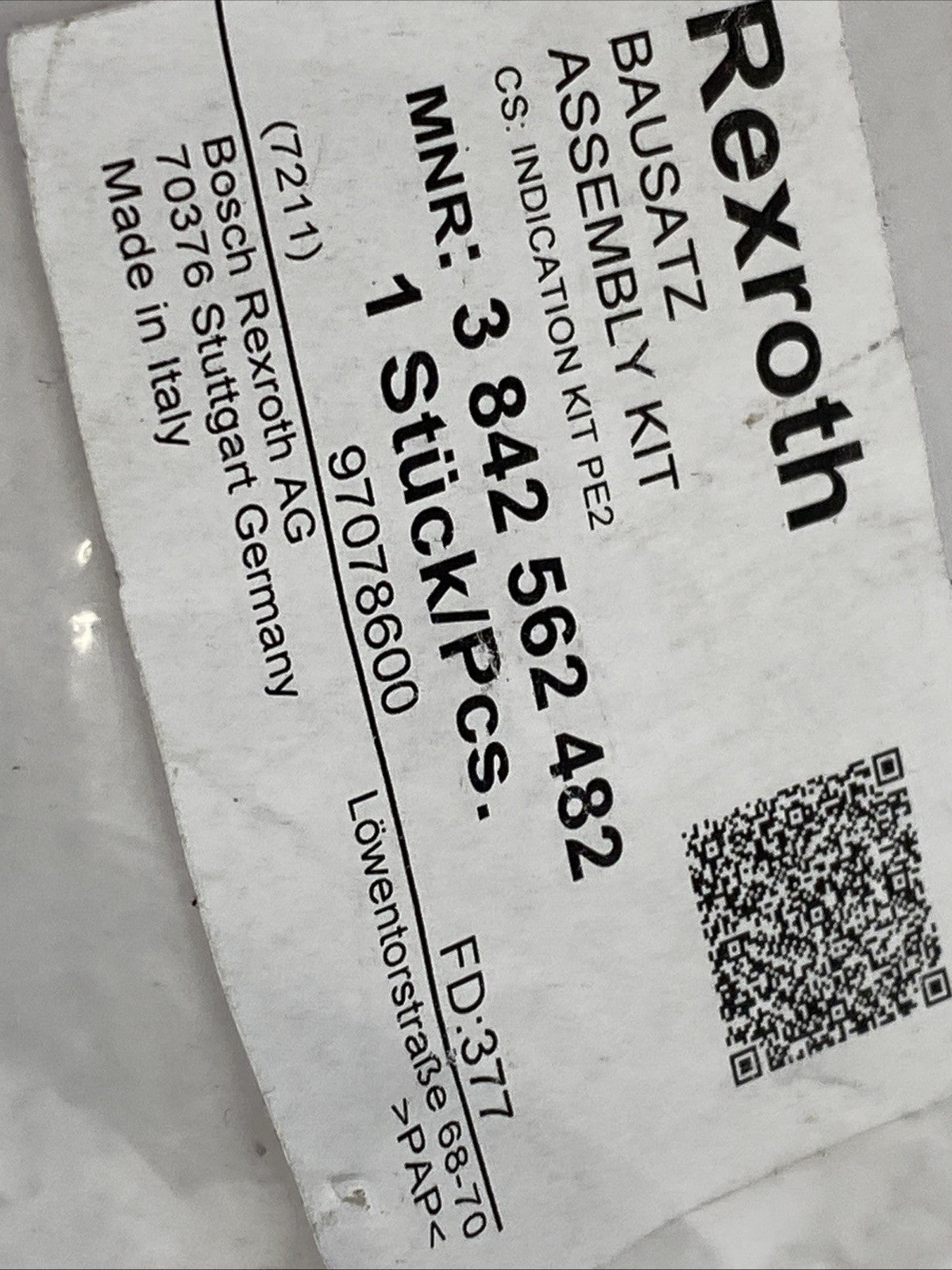 Bosch Rexroth 3842562482 Assembly Kit Indication Kit PE 2 - Maverick Industrial Sales