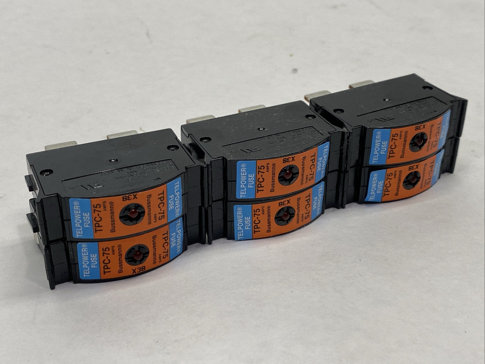 Eaton Bussmann TPC-75 Compact Telecommunication Fuse 75A 80VDC LOT OF 6 - Maverick Industrial Sales