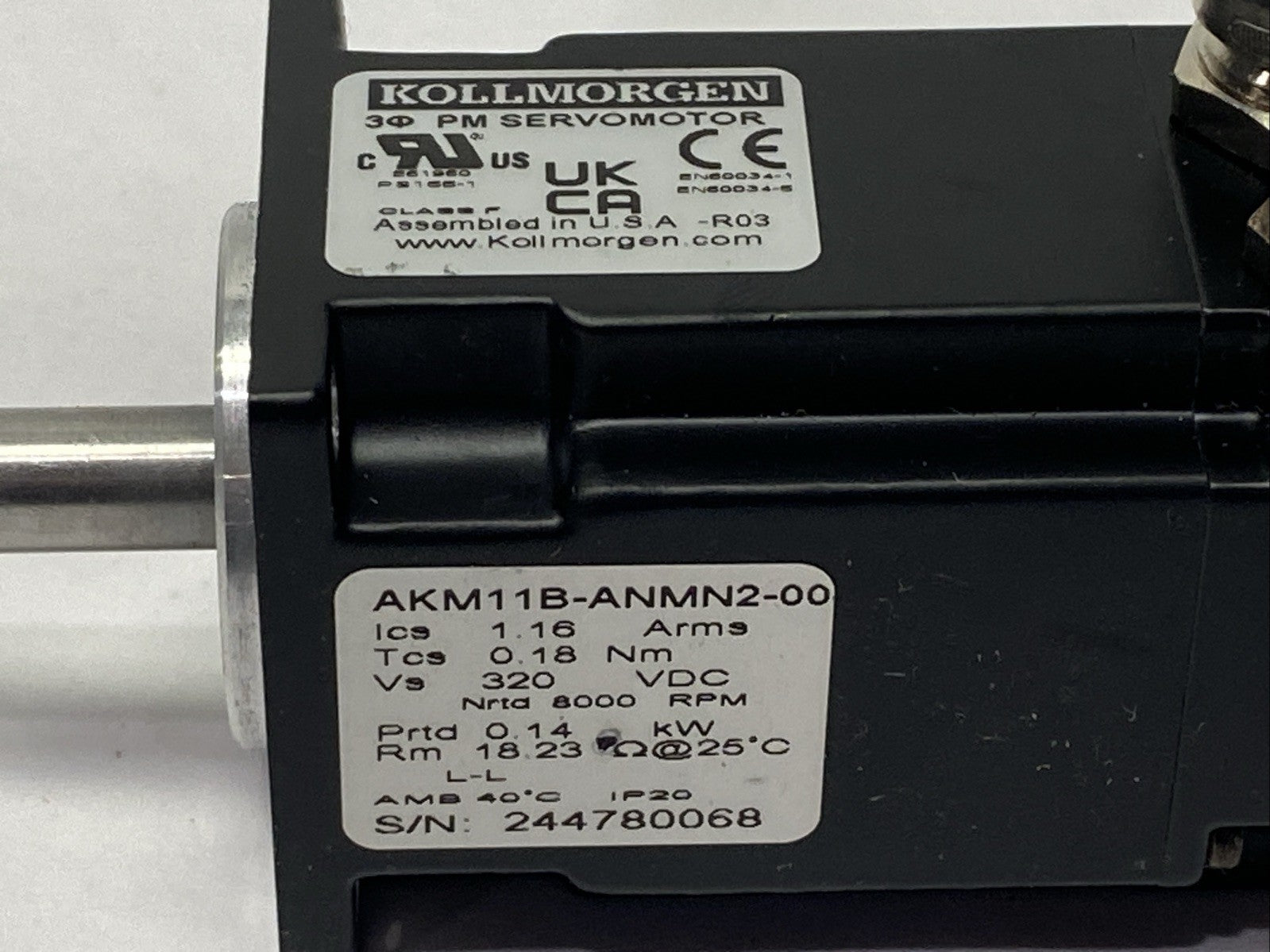 Kollmorgen AKM11B-ANMN2-00 Servo Motor 0.18Nm 8000RPM 320VDC - Maverick Industrial Sales