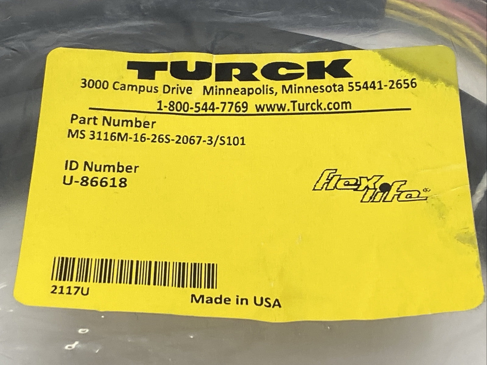 Turck MS 3116M-16-26S-2067-3/S101 Single Ended Cordset Mil-Spec F 26-Pin U-86618 - Maverick Industrial Sales