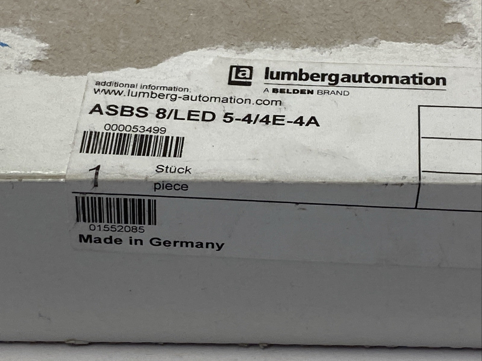 Lumberg Automation ASBS 8/LED 5-4/4E-4A 8-Port Distribution Box M12 53499 - Maverick Industrial Sales