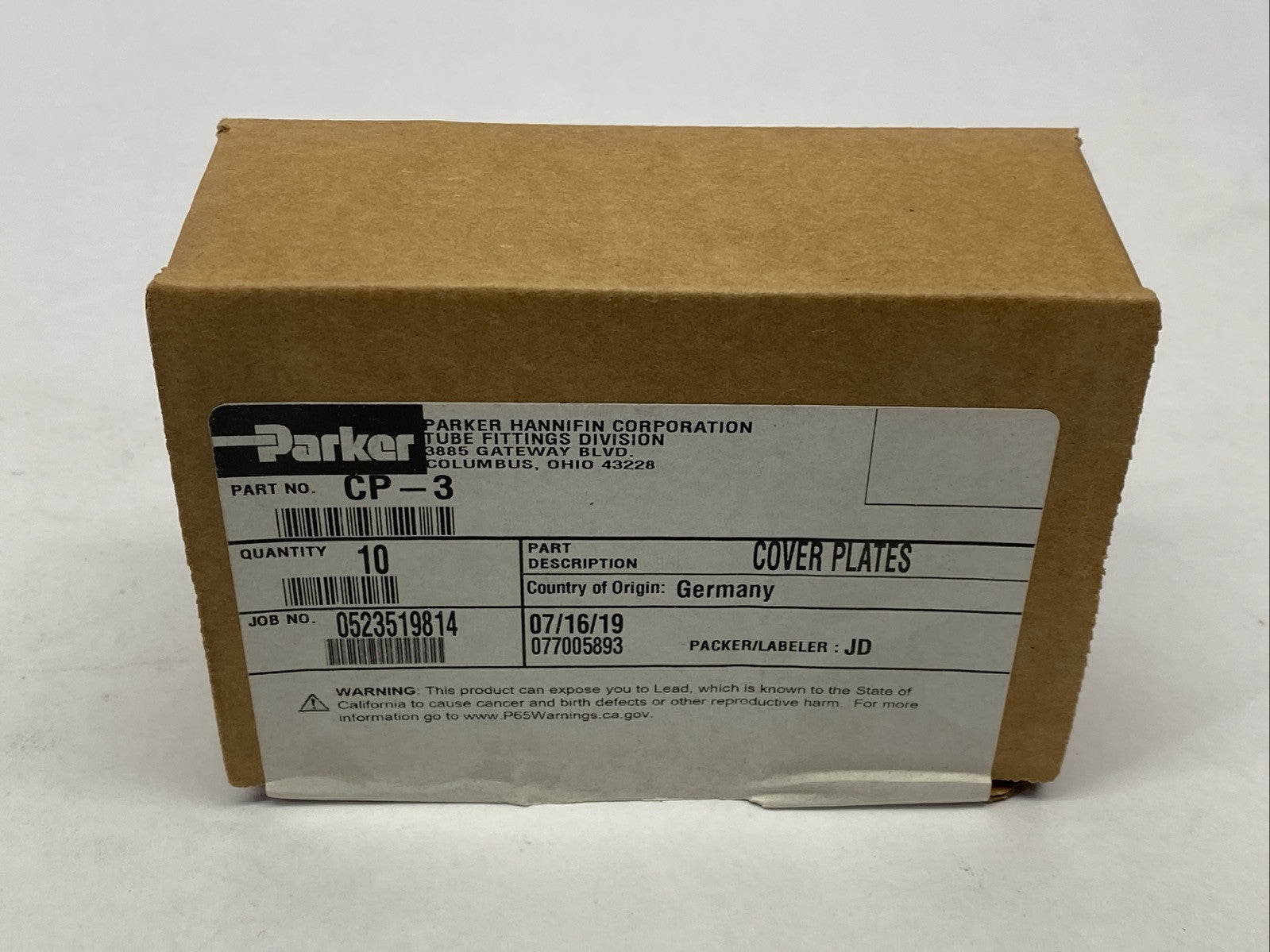 Parker CP-3 Inch Tube And Hose Clamp Cover Plates PKG OF 10 - Maverick Industrial Sales