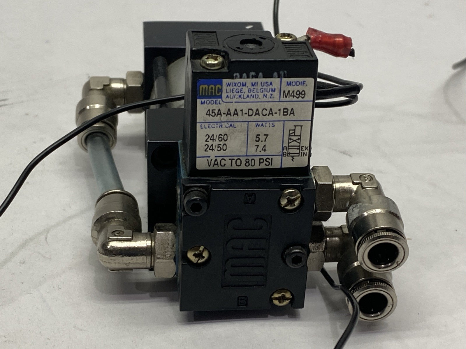 Lin-Act AD207558A Pneumatic Cylinder w/ MAC 45A-AA1-DACA-1BA Solenoid - Maverick Industrial Sales