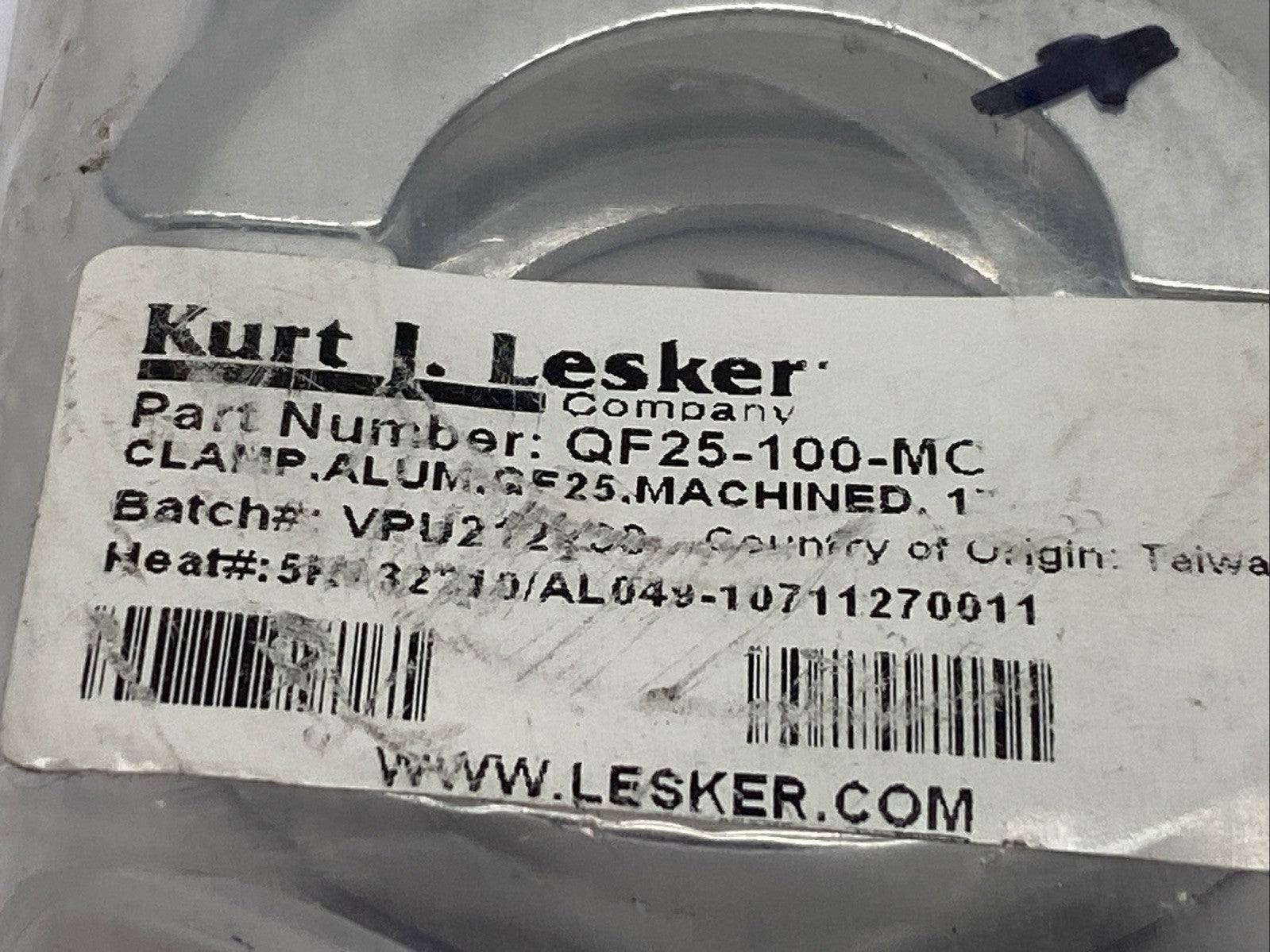 Kurt J Lesker QF25-100-MC Aluminum Machine Clamp 1" LOT OF 2 - Maverick Industrial Sales