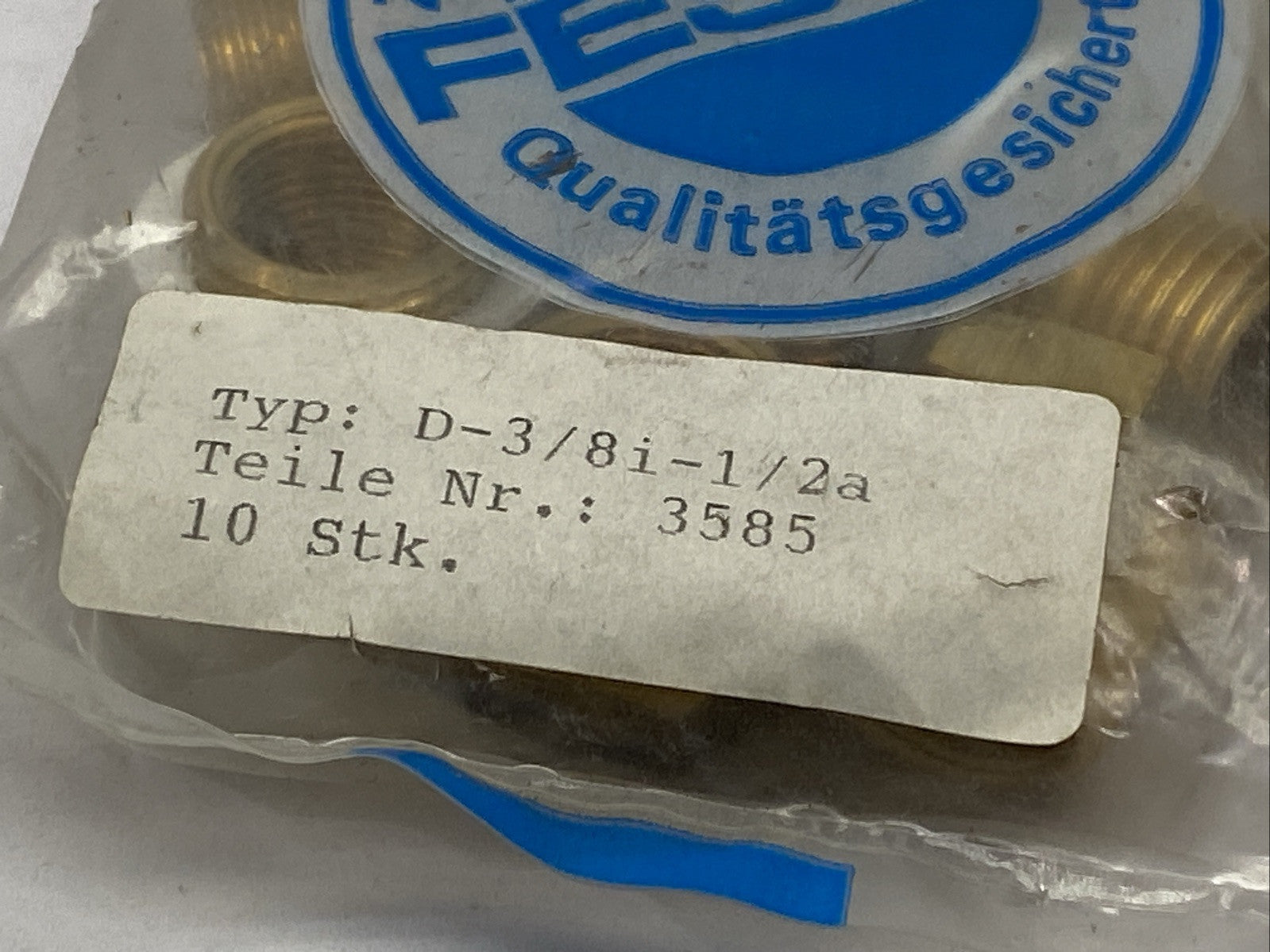 Festo D-3/8i-1/2A Brass Reducing Nipple 3/8" x 1/2" MNPT LOT OF 10 3585 - Maverick Industrial Sales