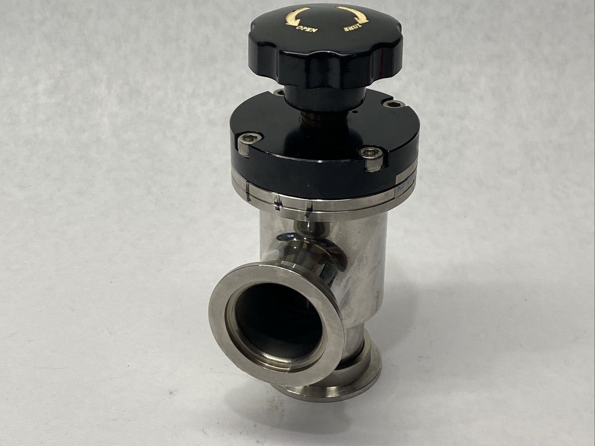 SA0150MVQF | Kurt Lesker RT ANGLE VALVE SS QF40 FLGS MANUAL, 1.5"PORT VIT SEALED - Used - Maverick Industrial Sales