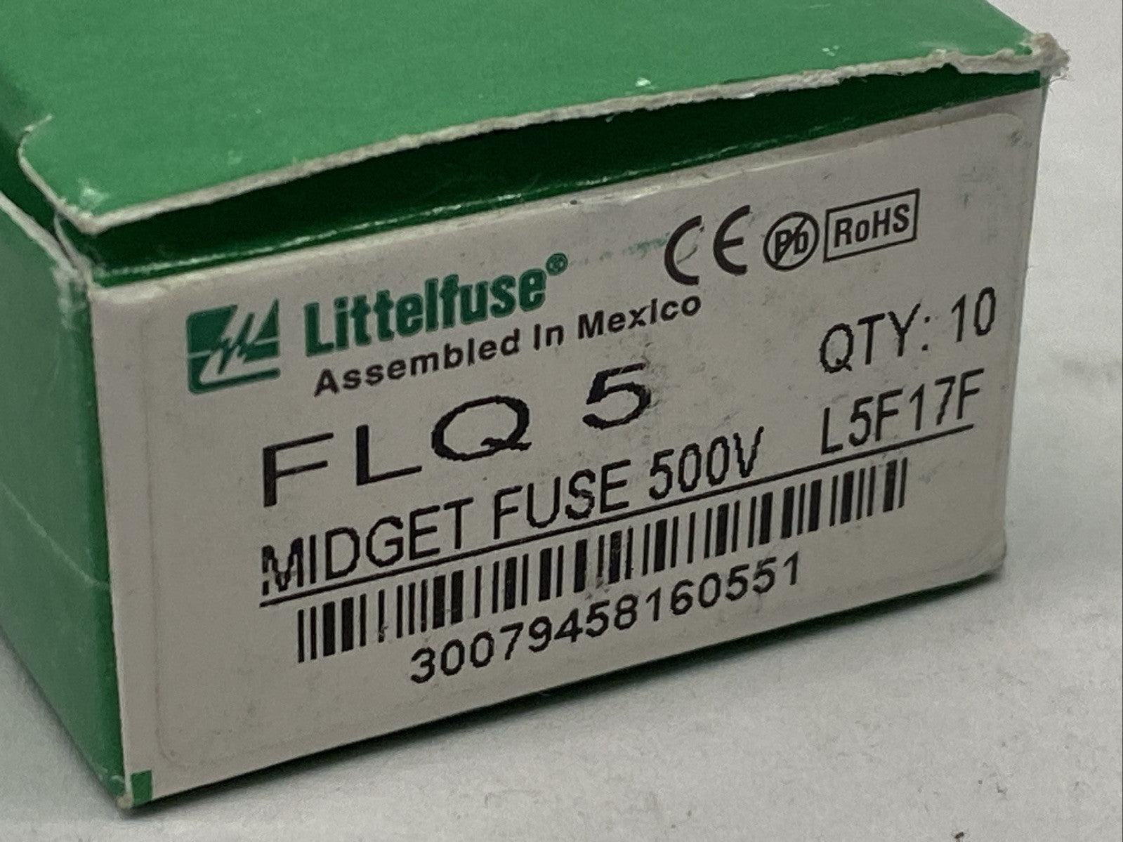 FLQ 5 | Littlefuse FLQ 5 Time-Delay Midget Fuse 5A 500V L5F17F PKG OF 10