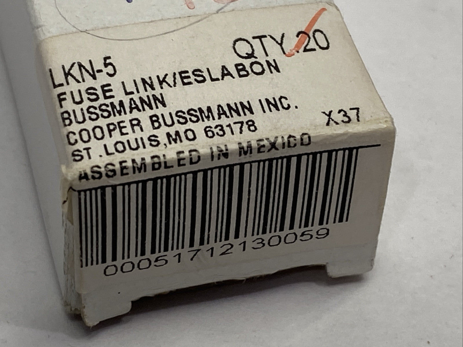 Cooper Bussmann LKN-5 Fuse Link Class H 5A 250V - Maverick Industrial Sales