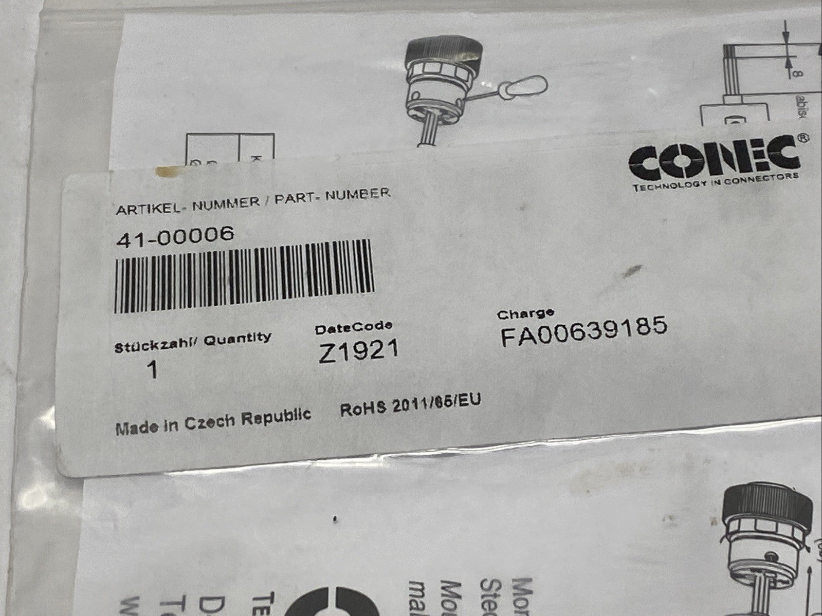 Conec 41-00006 Circular Connector Male 7/8" 5-Position - Maverick Industrial Sales