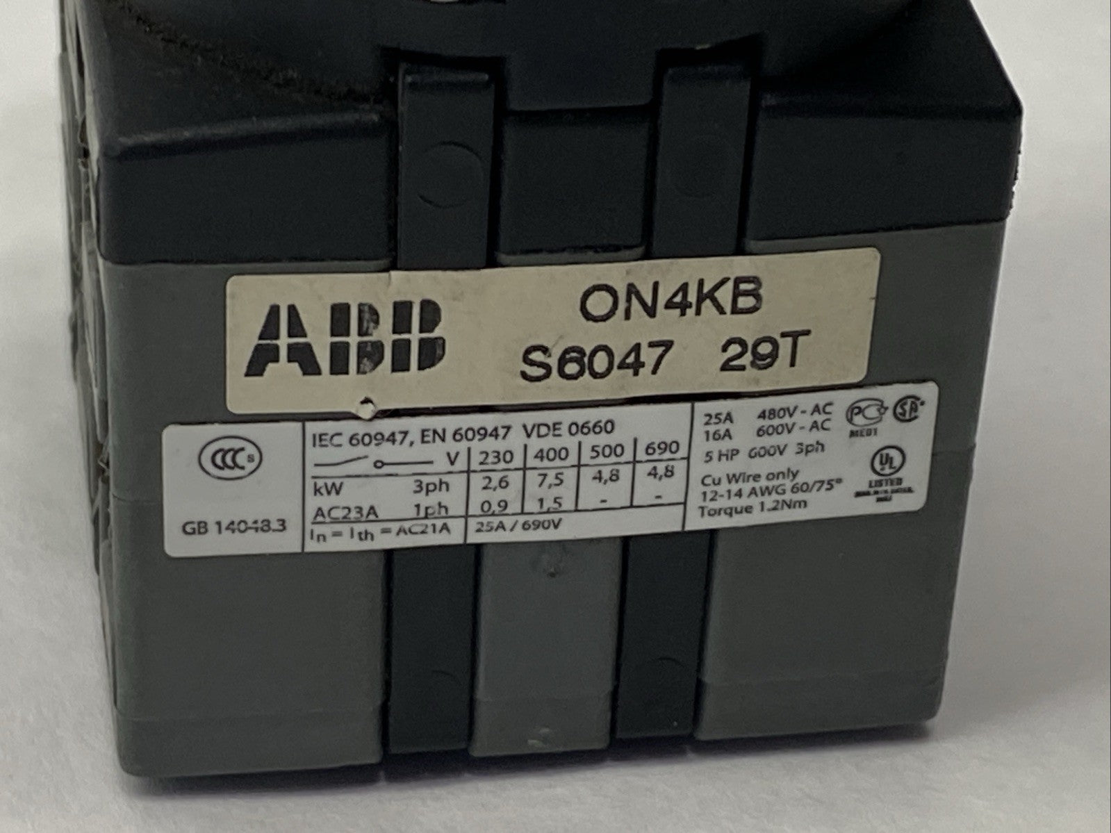 ABB ON4KB S6047 Robot Control Cabinet Switch W/ Key - Maverick Industrial Sales