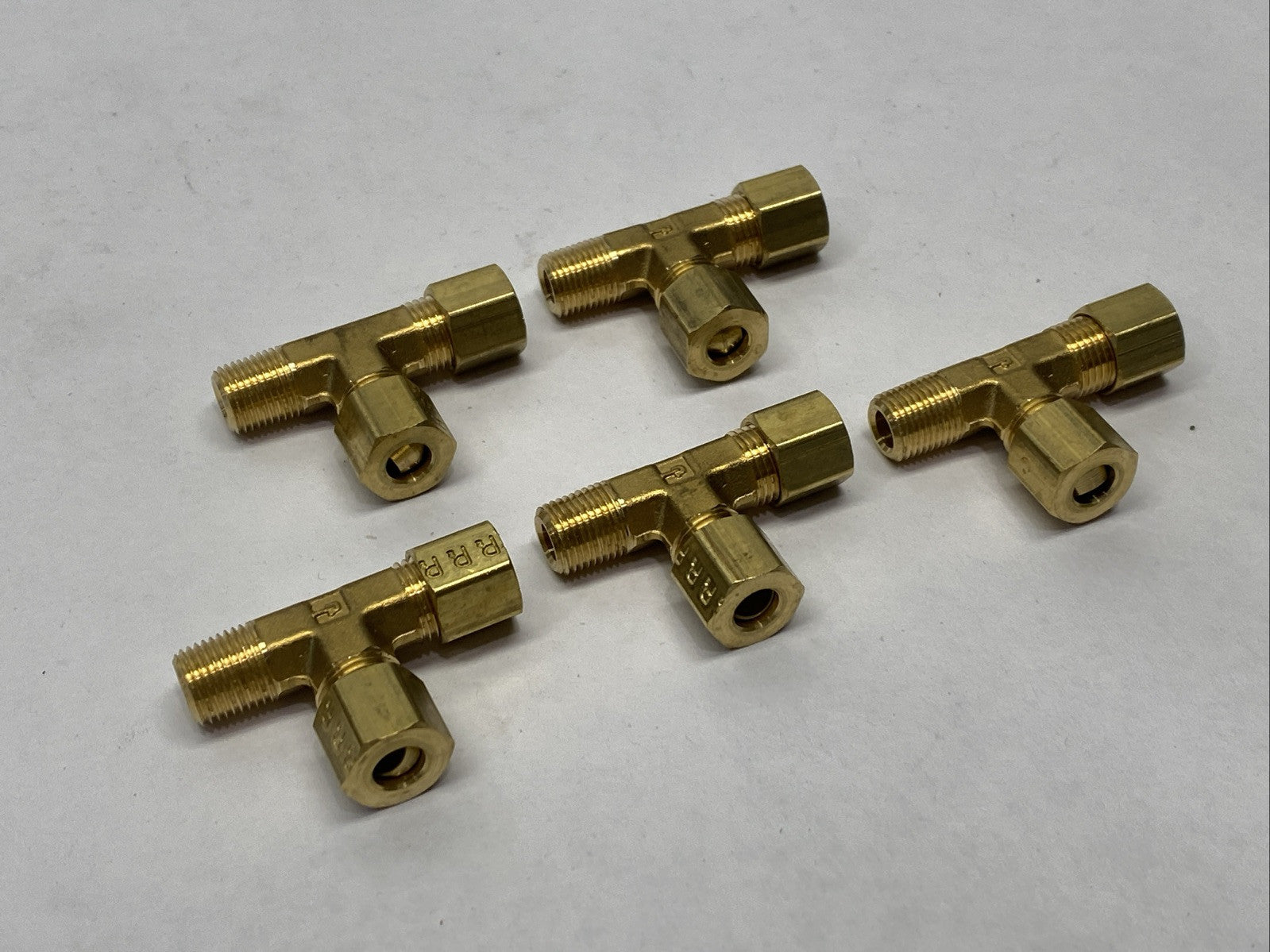 Parker 171C-4-2 Brass Tee Fitting 1/4" OD Tube x 1/8" Male NPT LOT OF 5 - Maverick Industrial Sales