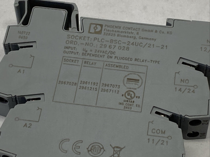 Phoenix Contact PLC-RSC- 24UC/21-21 Relay Module 24V Input 2967073 - Maverick Industrial Sales