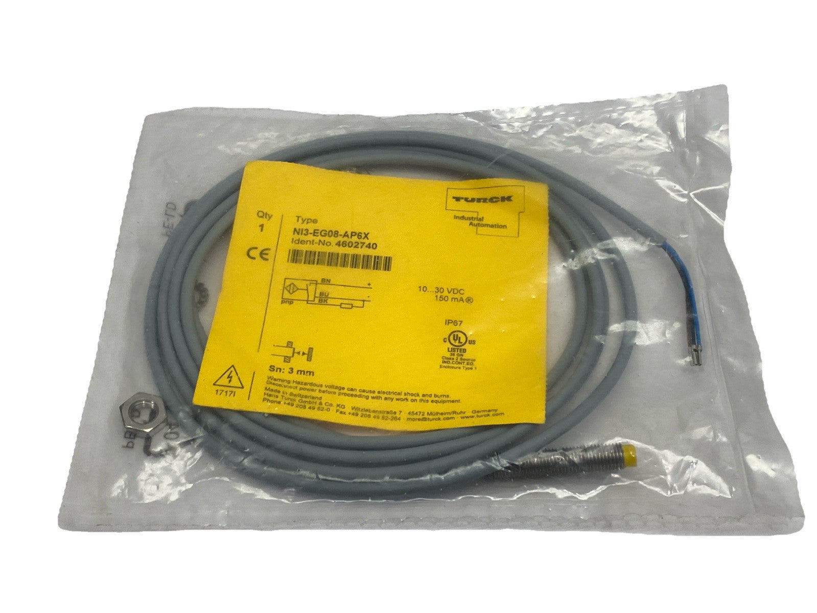 Turck NI3-EG08-AP6X Inductive Sensor 3-Wire 10-30VDC 4602740 - Maverick Industrial Sales