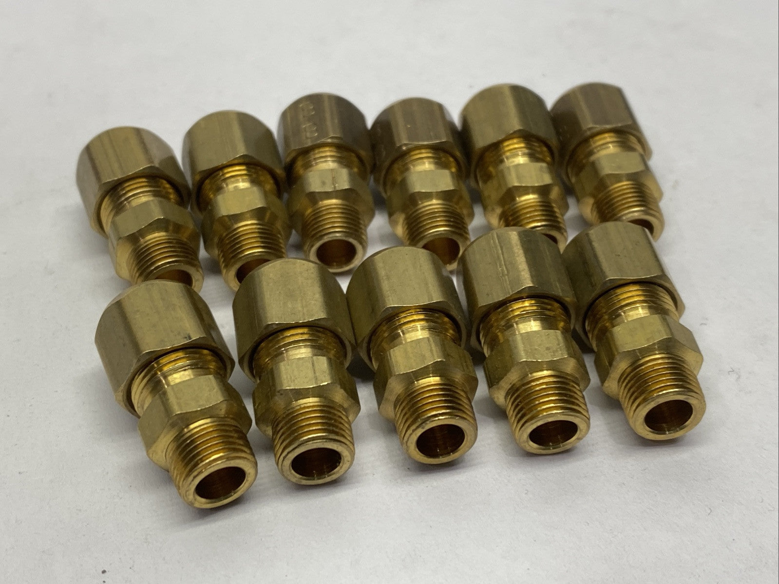 Parker F3BMB8-1/8 Brass Compression Fitting 1/8" BSPT LOT OF 11 - Maverick Industrial Sales