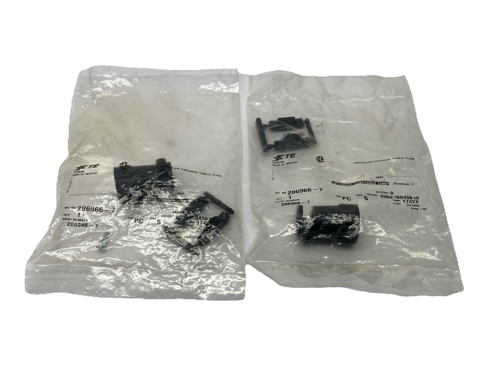 TE Connectivity 206966-7 Cable Shell Clamp Size 13 LOT OF 2 - Maverick Industrial Sales