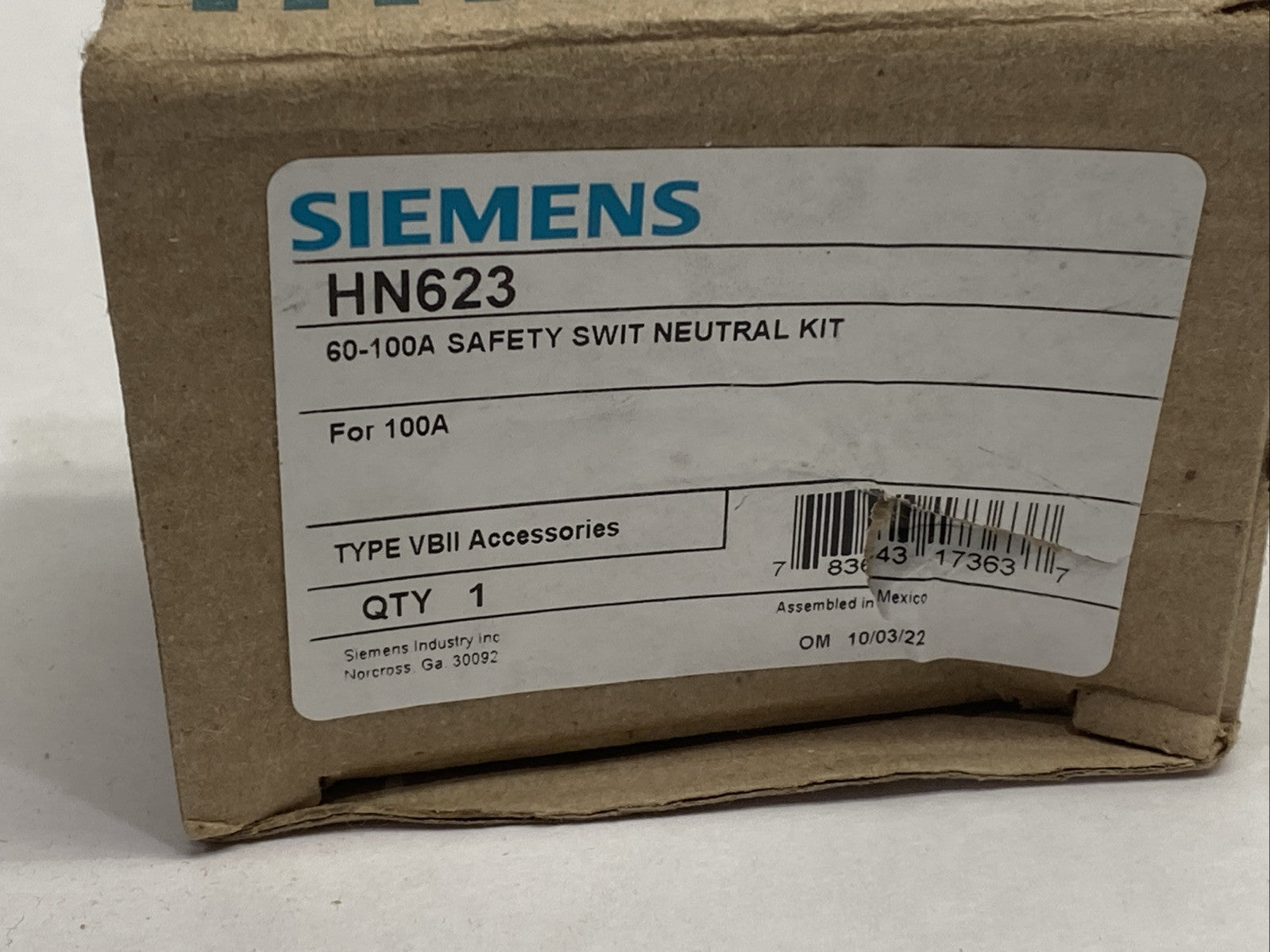 Siemens HN623 Safety Switch Accessory Kit 60-100A - Maverick Industrial Sales
