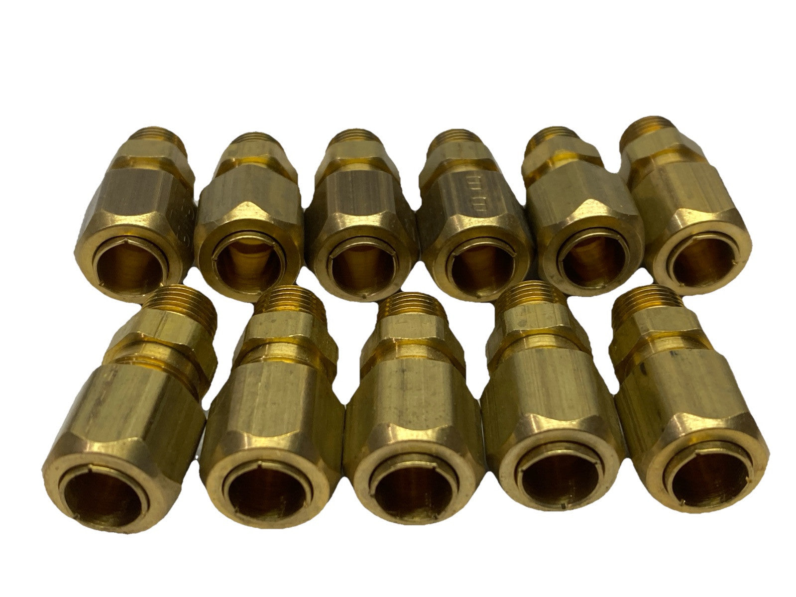 Parker F3BMB8-1/8 Brass Compression Fitting 1/8" BSPT LOT OF 11 - Maverick Industrial Sales