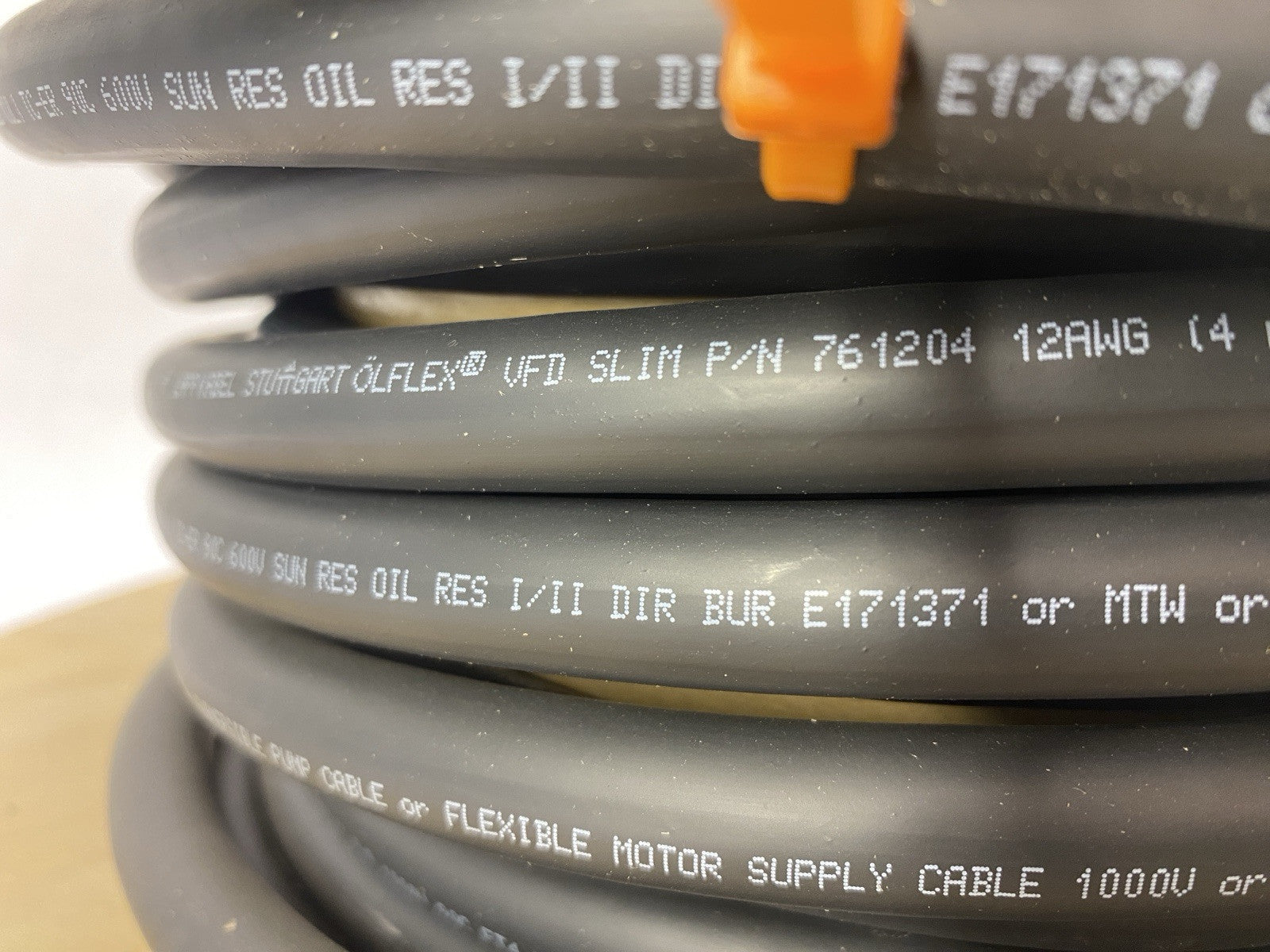 LAPP 761204 Cable OLFLEX VFD SLIM 4G4 12/4C 86.0 FT 4C 12 AWG Black - Maverick Industrial Sales