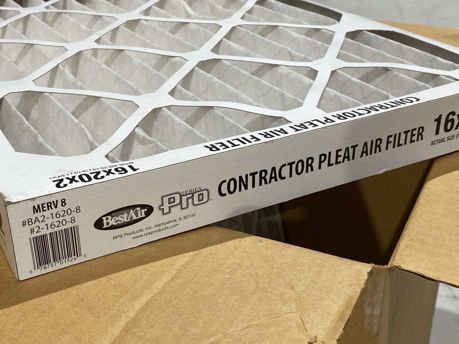 BestAir 2-1620-8 MERV 8 Commercial Pleated Air Filter 16" x 20" x 2" BOX OF 8 - Maverick Industrial Sales