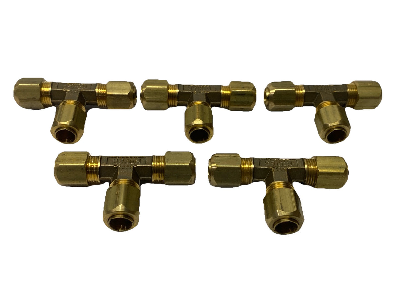 Parker JBMB8 Brass Compression Tee Fitting 8mm OD Tube LOT OF 5 - Maverick Industrial Sales