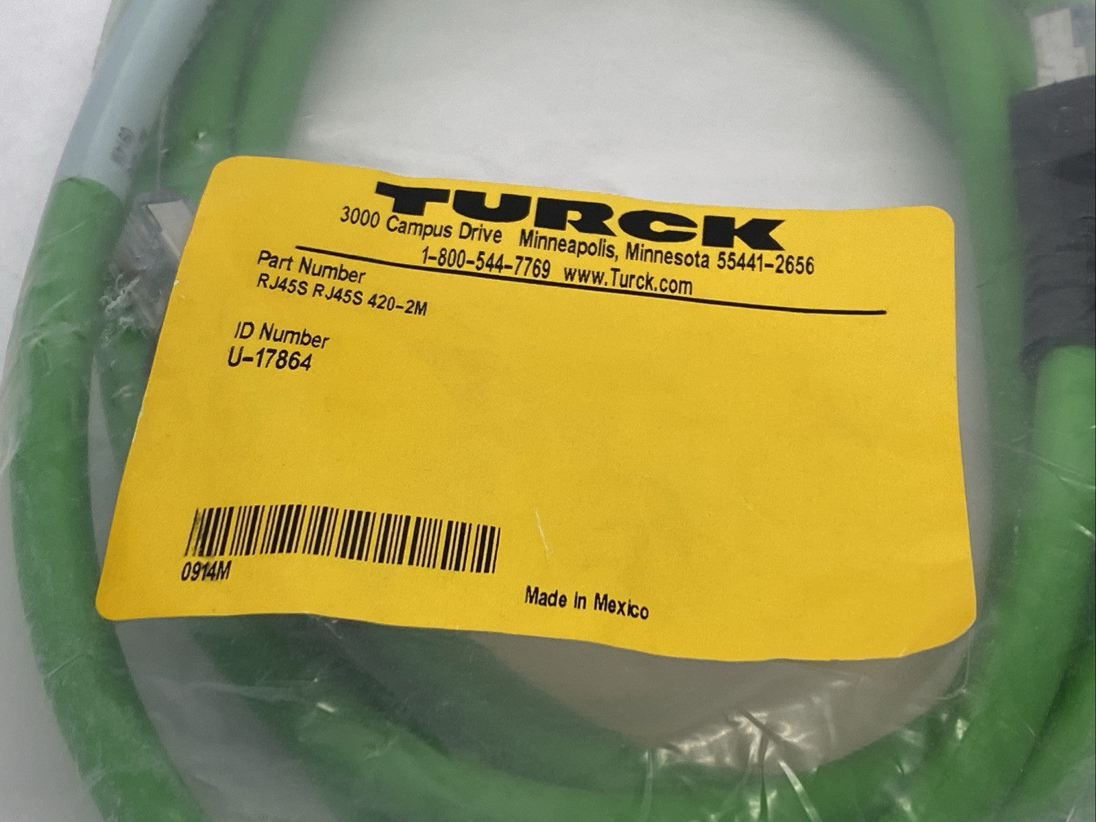 Turck RJ45S RJ45S 420-2M Industrial Ethernet Cable 2m U-17864 - Maverick Industrial Sales