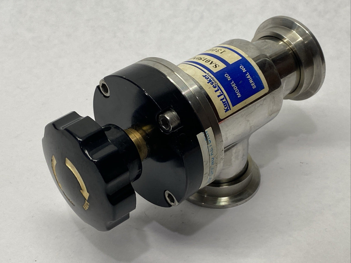 SA0150MVQF | Kurt Lesker RT ANGLE VALVE SS QF40 FLGS MANUAL, 1.5"PORT VIT SEALED - Used - Maverick Industrial Sales