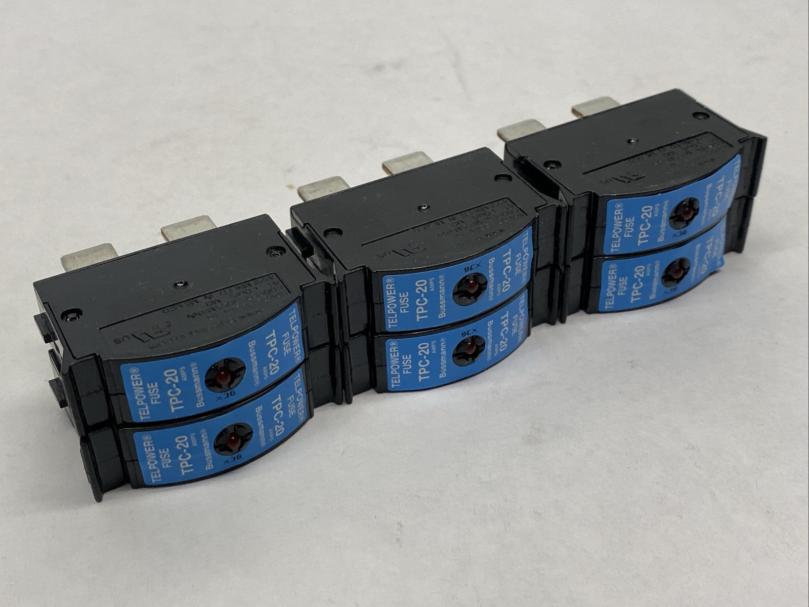 Eaton Bussmann TPC-20 Compact Telecommunication Fuse 20A 80VDC LOT OF 6 - Maverick Industrial Sales