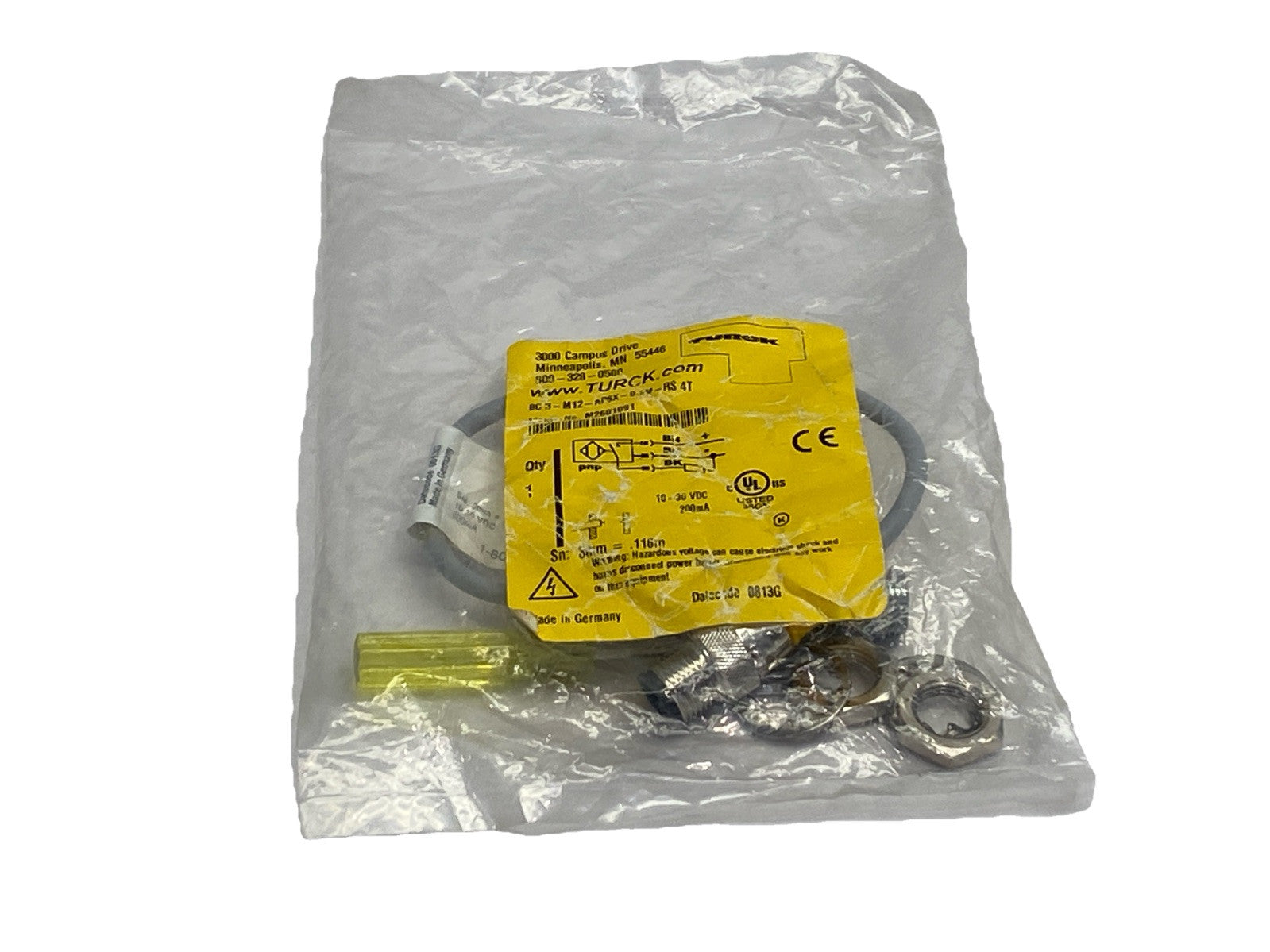 Turck BC3-M12-AP6X-0.2M-RS4T Proximity Sensor Male M12 4-Pin M2601091 - Maverick Industrial Sales