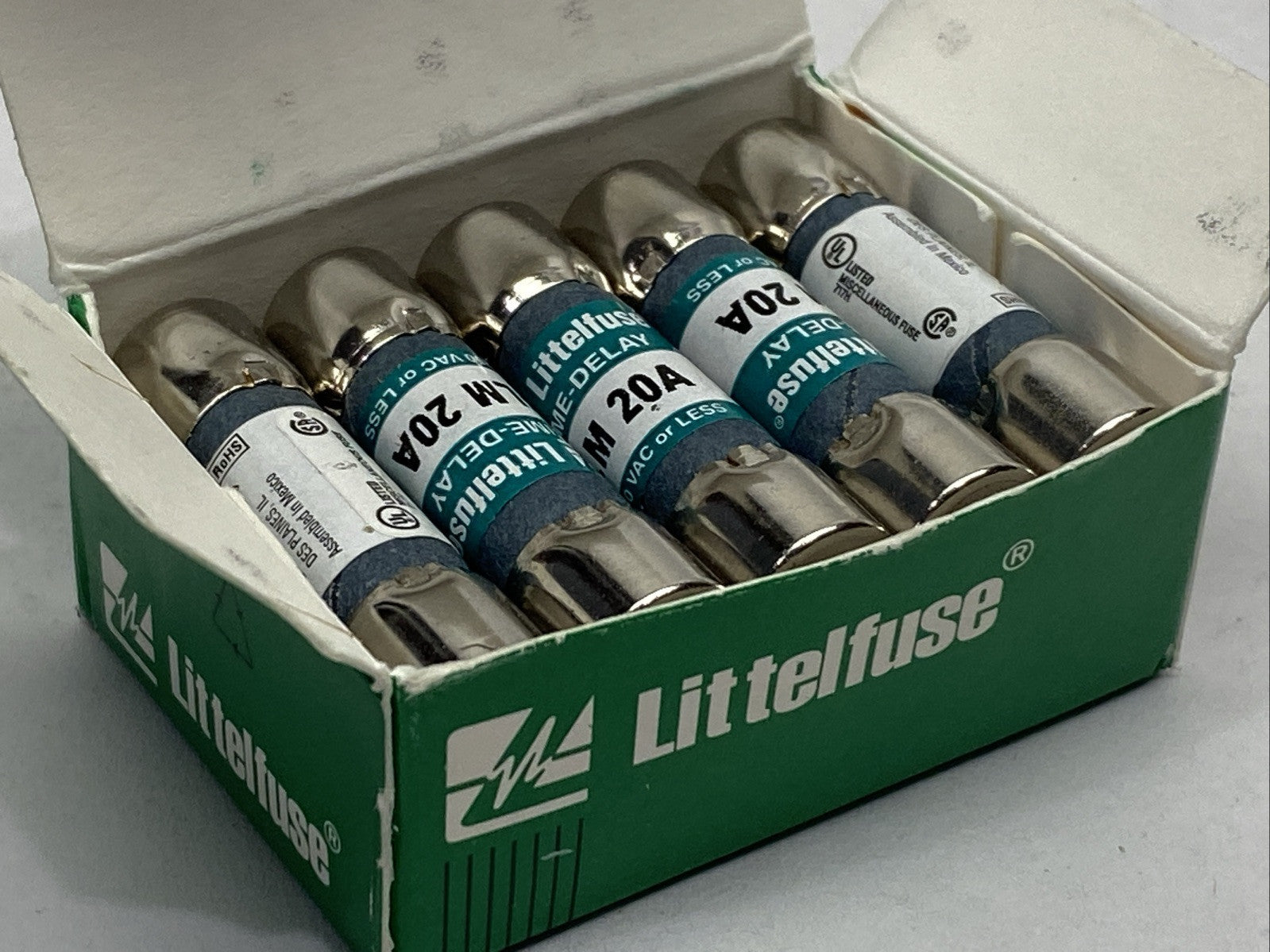 Littlefuse FLM 20 Time-Delay Midget Fuse 20A 250V L5H04F PKG OF 10 - Maverick Industrial Sales