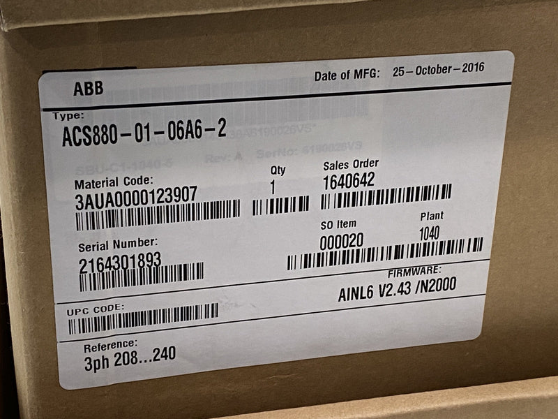 ABB ACS880-01-06A6-2 LV AC Industrial Wall Mounted Single Drive 6.6A 230V 1.1kW - Maverick Industrial Sales