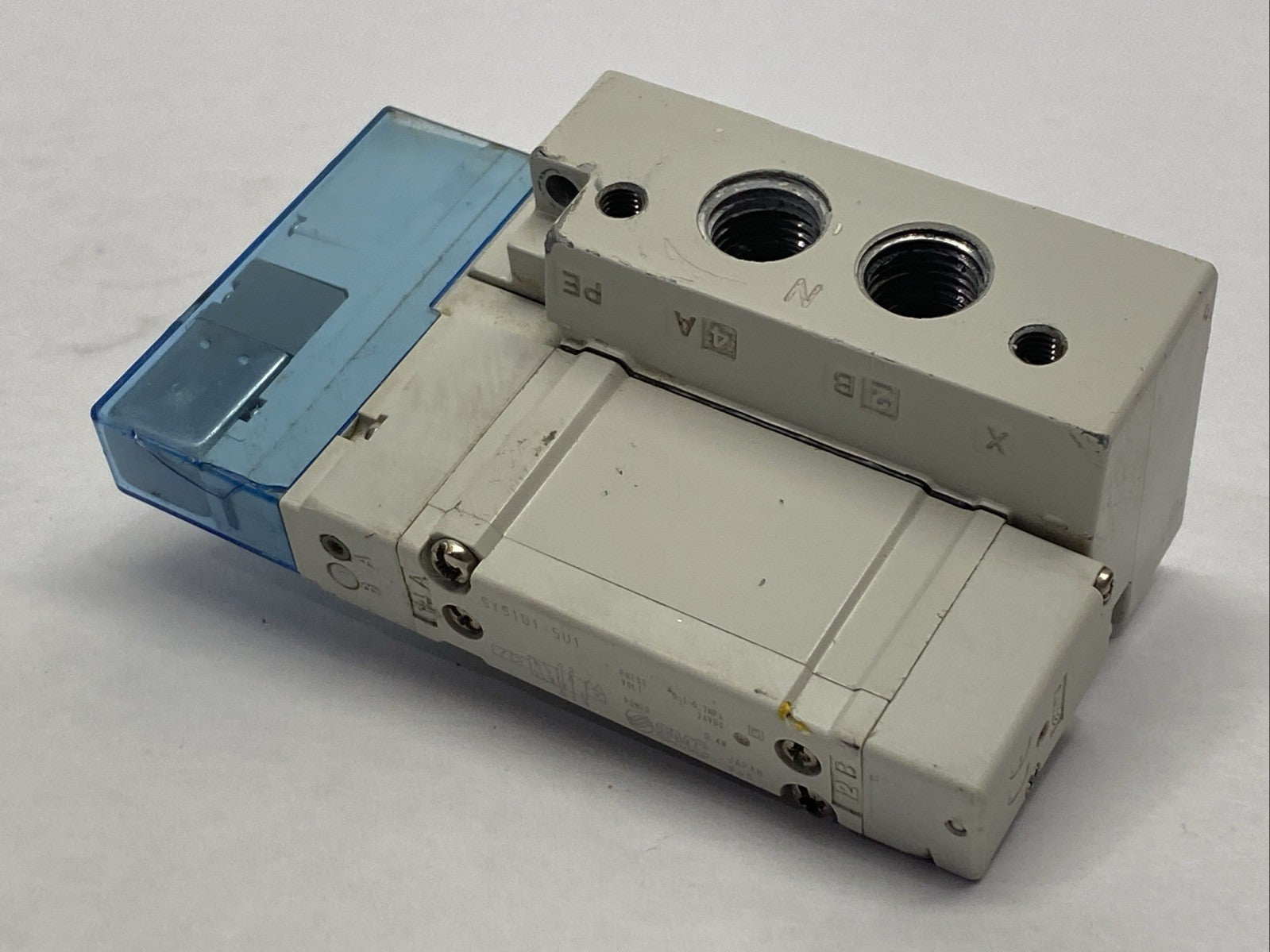 SMC SY5101-5U1-WO-02N Pneumatic Solenoid Valve 5-Port w/ Base - Maverick Industrial Sales