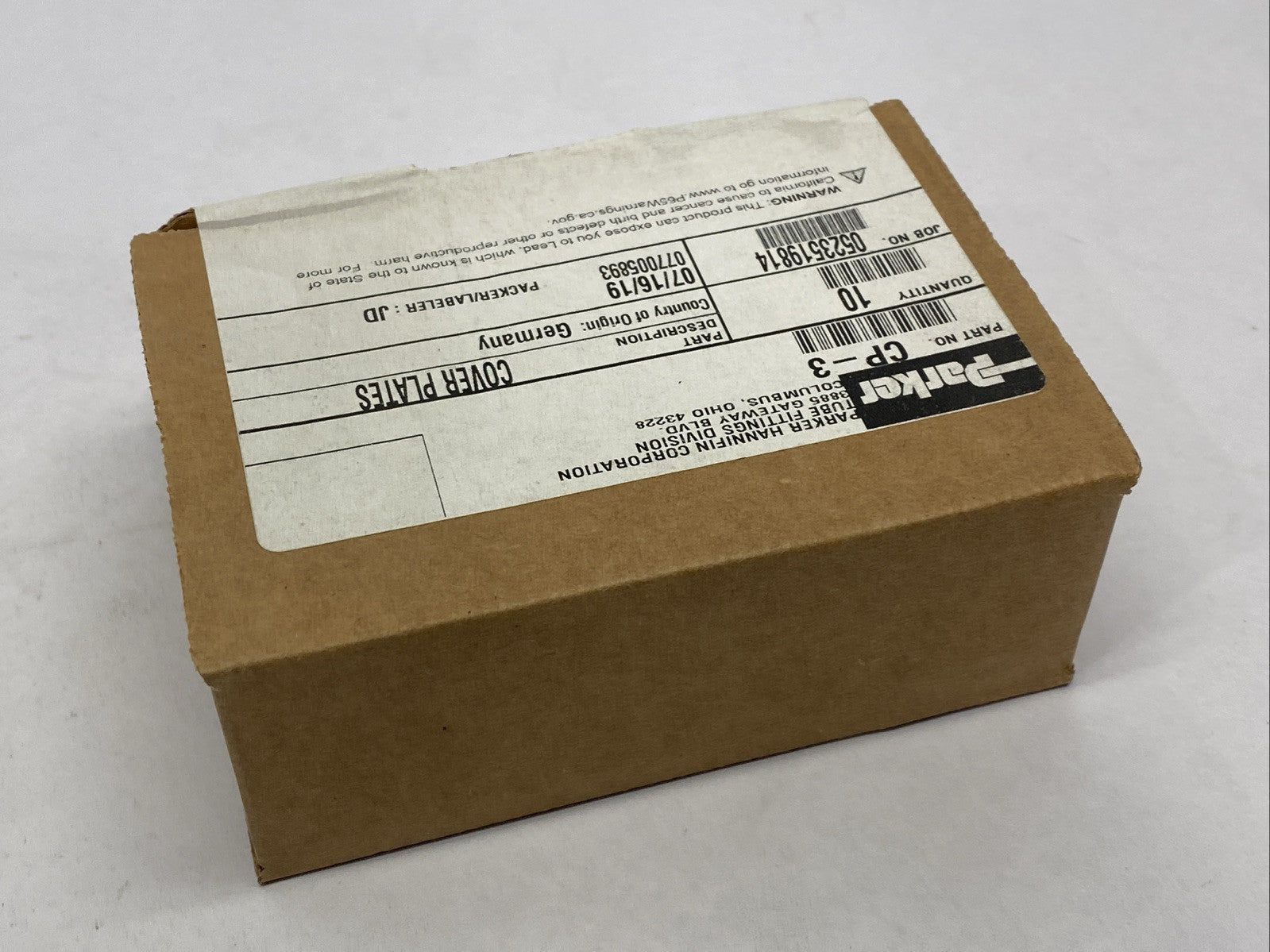 Parker CP-3 Inch Tube And Hose Clamp Cover Plates PKG OF 10 - Maverick Industrial Sales