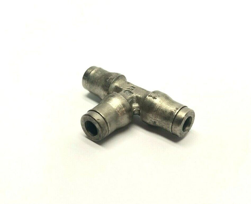 Legris 3604 04 00 Push to Connect Nickel Plated Brass Tee Fitting, 5/32 Tube 4mm - Maverick Industrial Sales