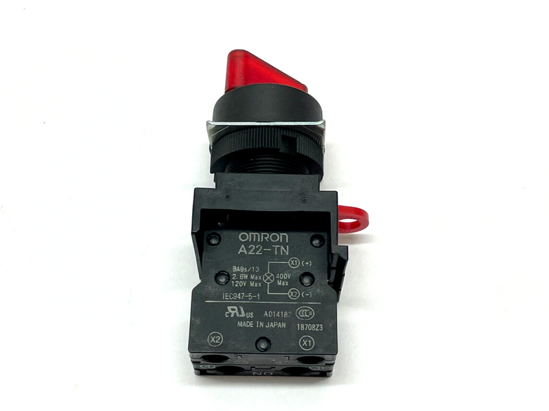 Omron A22NZ-2BM-TRA Illuminated Selector Switch w/ A22-TN Lamp Module - Maverick Industrial Sales